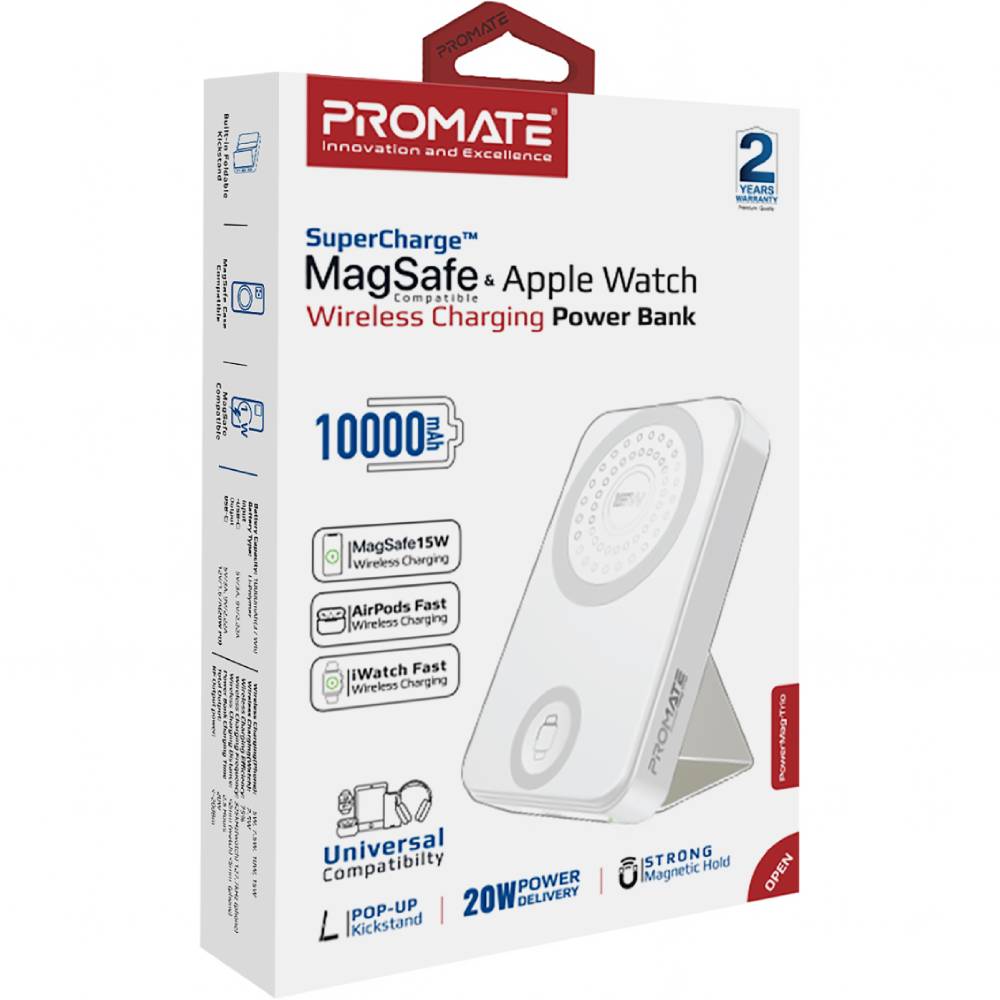 Заказать Powerbank PROMATE 10000mAh (powermag-trio.white)