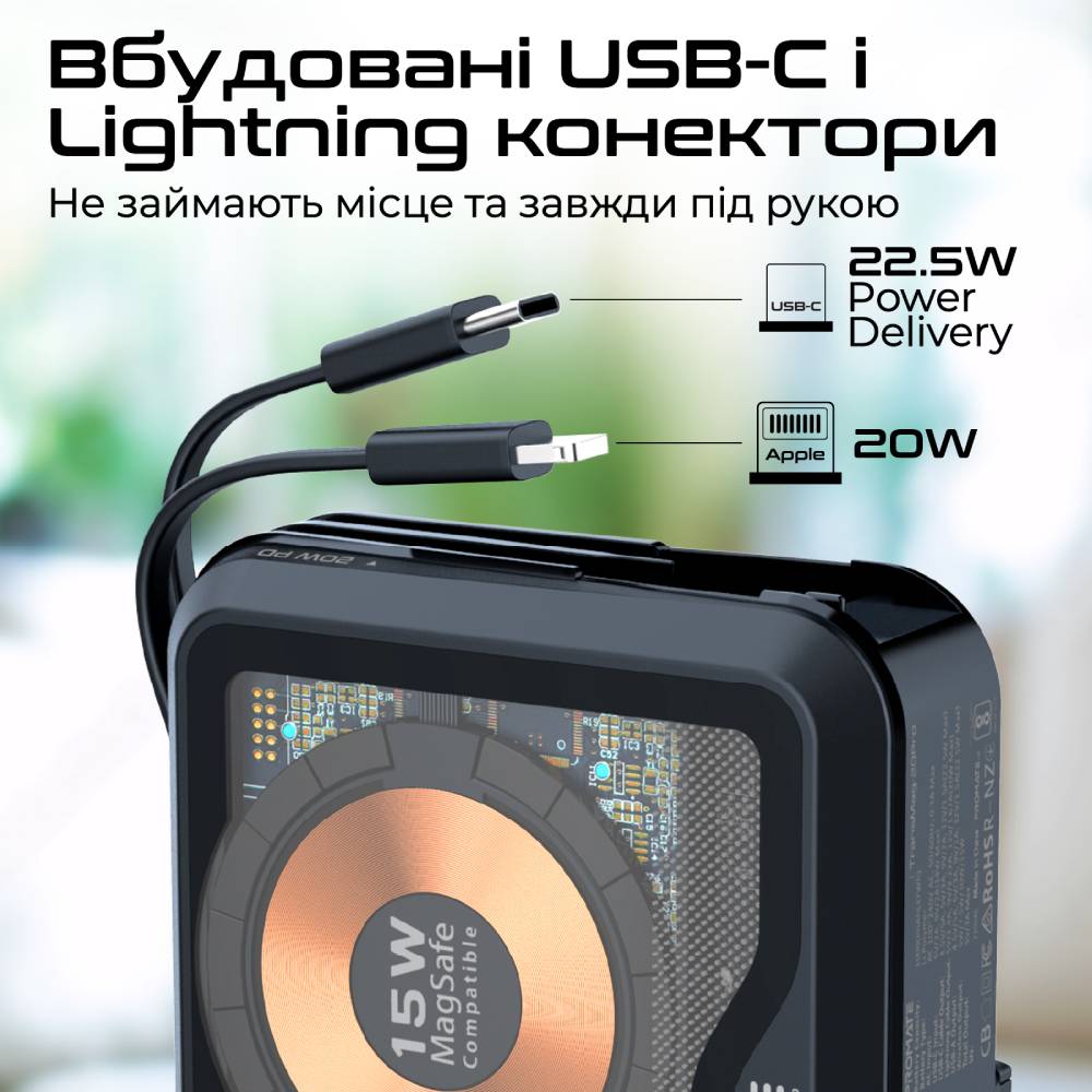 Powerbank PROMATE 10000mAh (transmag-20pro.black) Торговая марка PROMATE