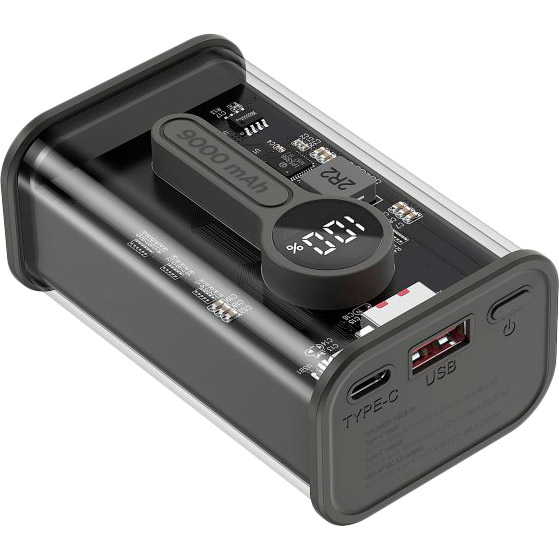 Powerbank GEMBIRD 9000 mAh QC3.0 (PB09-TQC3-01) Ємність 9000
