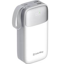 Powerbank COLORWAY 30000 mAh Powerful White (CW-PB300LPA4WT-PDD)