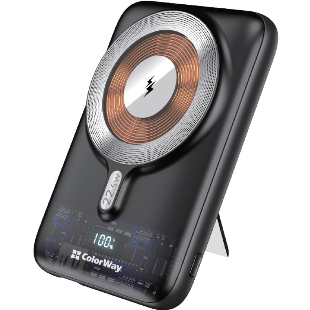 Powerbank COLORWAY 10000 mAh 15W MagSafe Black (CW-PB100LPA3BK-WPDD) Тип акумулятора Li-Pol