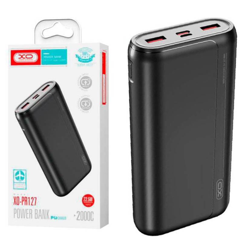 Powerbank XO 20000mAh PR127 USB22.5W+PD20W Black Тип акумулятора Li-Pol