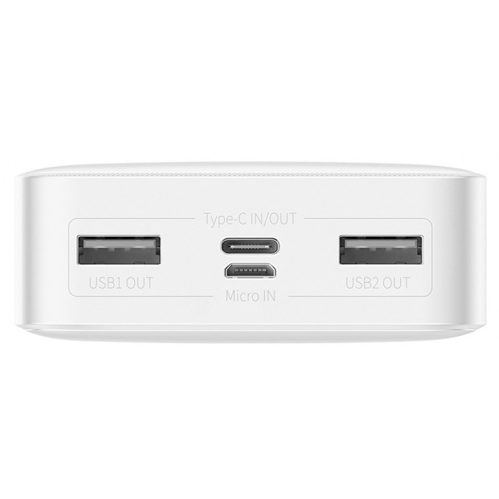 powerbank BASEUS Bipow Overseas 15W 20000mAh white Вхідний роз'єм USB Type-C