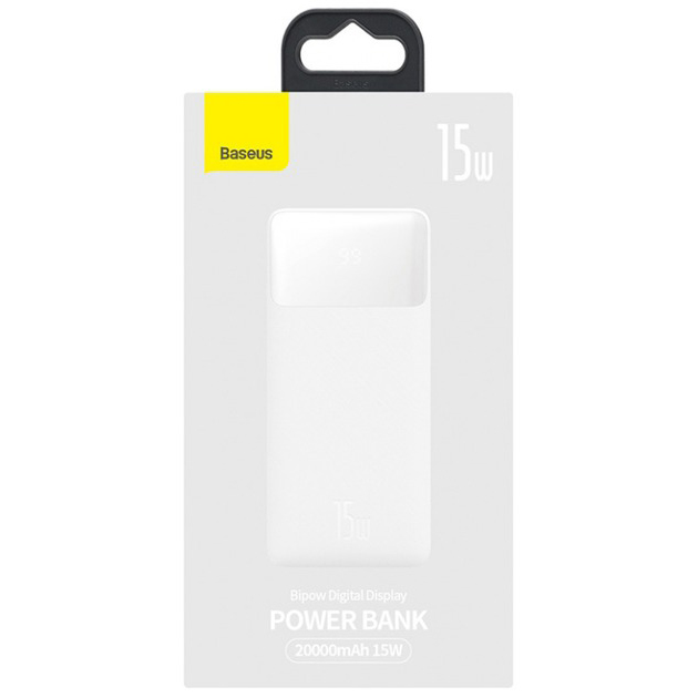 Фото powerbank BASEUS Bipow Overseas 15W 20000mAh white(39017white)