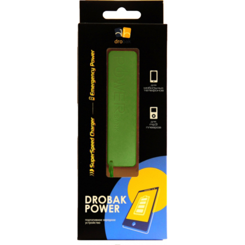 Powerbank DROBAK 605313 Power-2000 (Li-Ion/Green) Ємність 2000