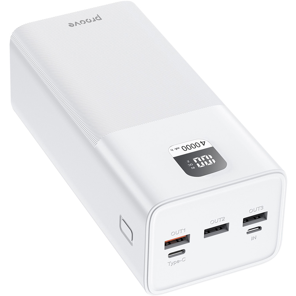 Powerbank PROOVE Giant 100W 40000mAh White (57733white) Ємність 40000