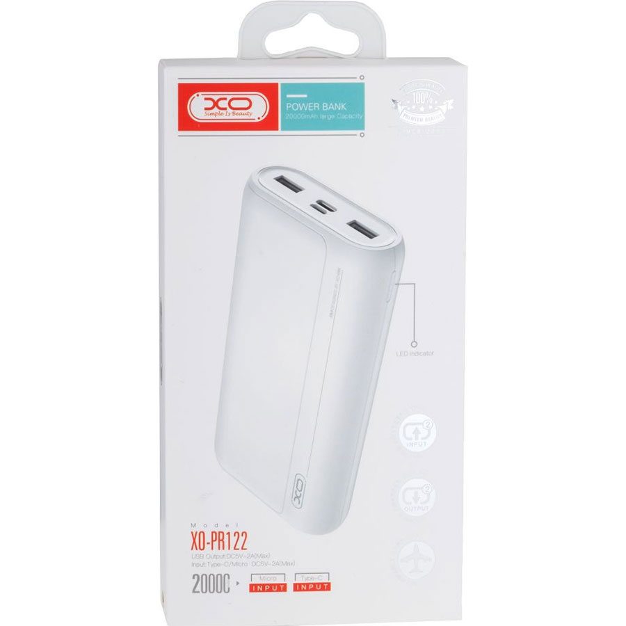 Powerbank XO PR122 20000 mAh White (PR122-WH) Торгова марка XO