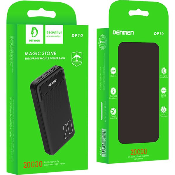 Внешний вид Powerbank DENMEN DP10 20000mAh (DP10-BK)