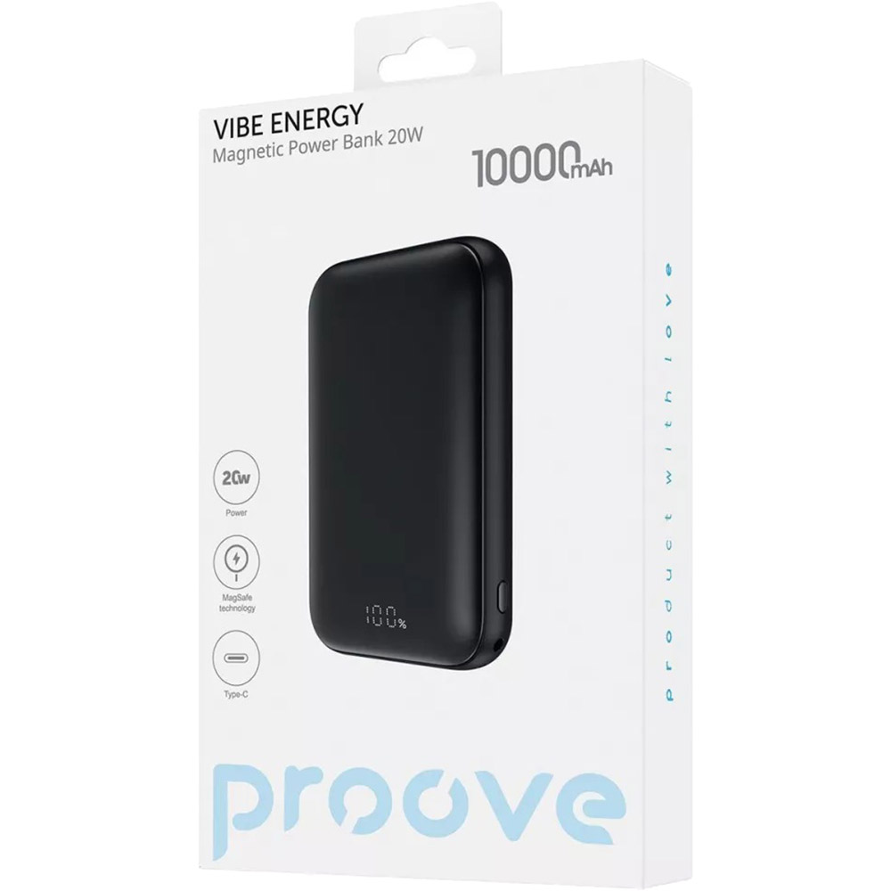 Powerbank PROOVE Vibe Energy 20W 10000mAh Black (55774black) Ємність 10000