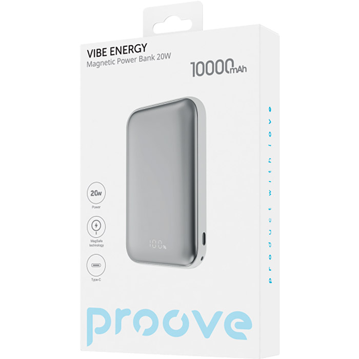 Powerbank PROOVE Vibe Energy 20W 10000mAh White (55774white) Емкость 10000