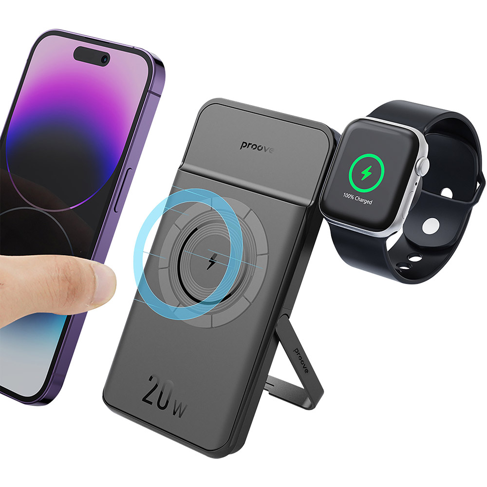 Внешний вид Powerbank PROOVE Power Stand 2 in 1 20W 10000mAh Black (57732black)