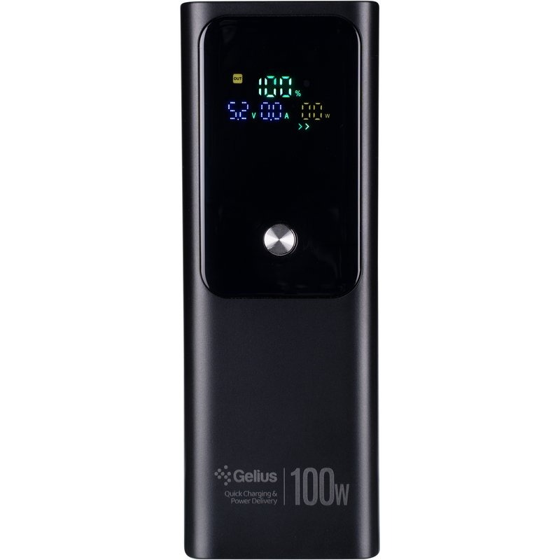 Powerbank GELIUS GT GP-PB307 QC+PD 100W 20000mAh Black (00000099212) Вхідний роз'єм USB Type-C
