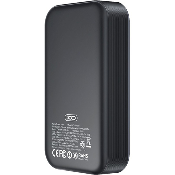 Powerbank XO PR232 10000 mAh PD30W + PPS33W Black (PR232_Black) Тип акумулятора Li-Pol