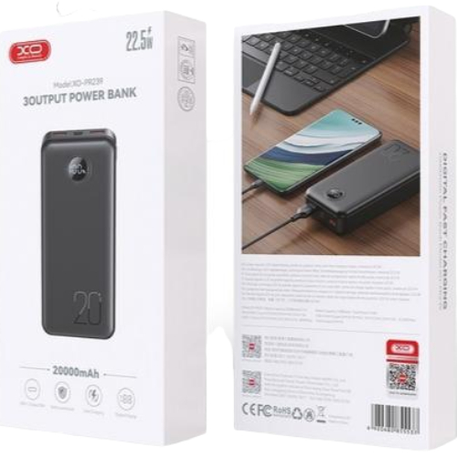 Powerbank XO PR239 20000 mAh Black (PR239_Black) Вихідні роз'єми інтерфейси USB