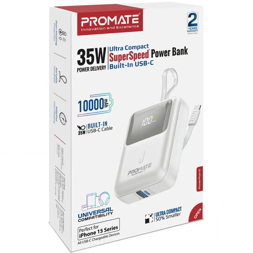 Покупка Powerbank Promate 10000 mAh white (powerpod-10.white)