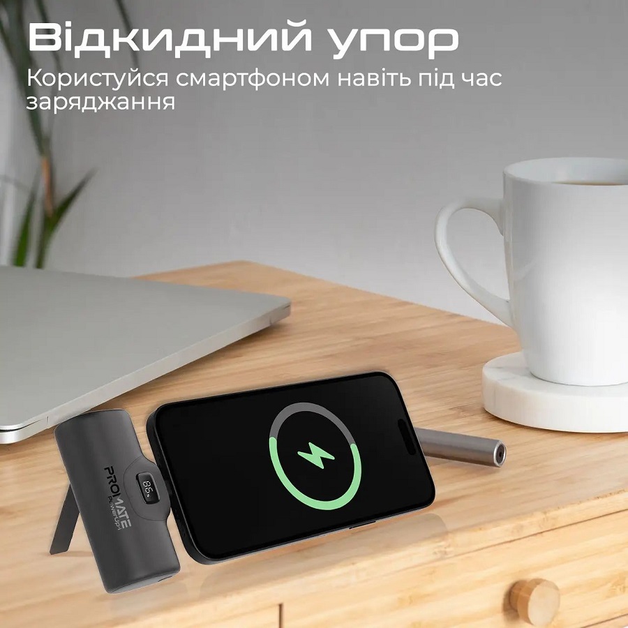 Powerbank Promate 5000 mAh black (powerup-c.black) Комплектация  кабель USB Type-C