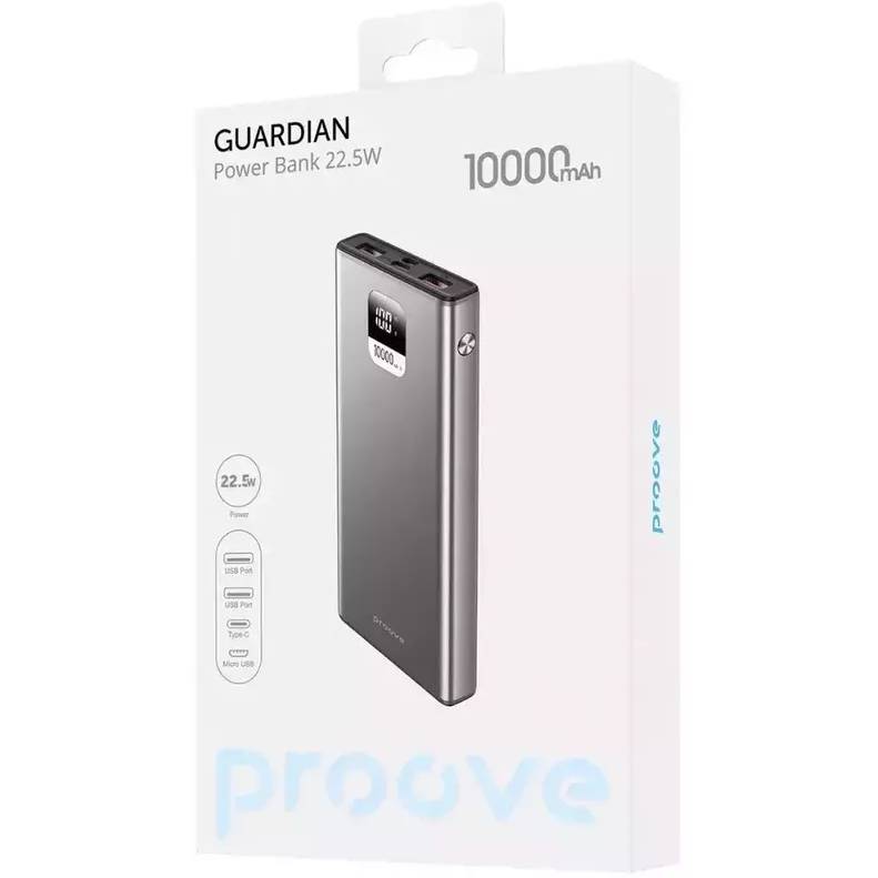 Powerbank PROOVE Guardian 10000mAh 22.5W Metal Gray (54268metal gray) Ємність 10000