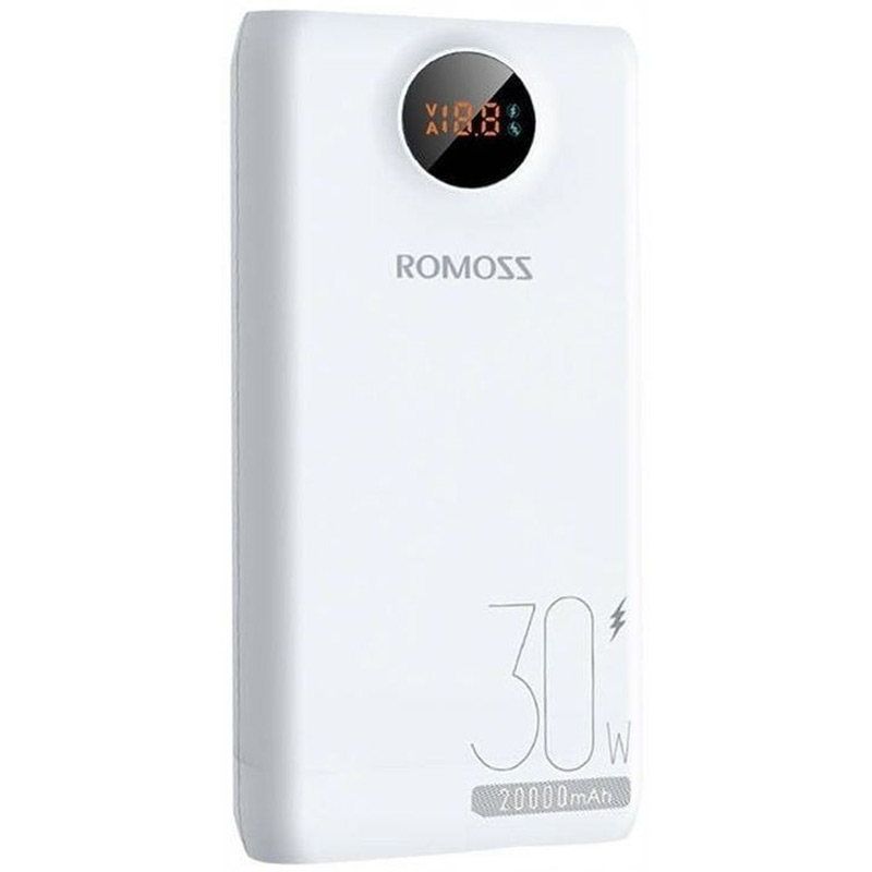 Powerbank ROMOSS SW20SPro 30W (PSW20-392-1133H) 20000mAh White Комплектация  Универсальная мобильная батарея; кабель зарядки; инструкция; гарантийный талон