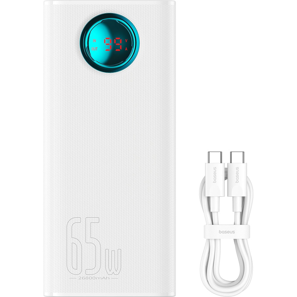 Powerbank BASEUS Amblight 65W OE (P10022402223-00) 26800mAh White Емкость 26800