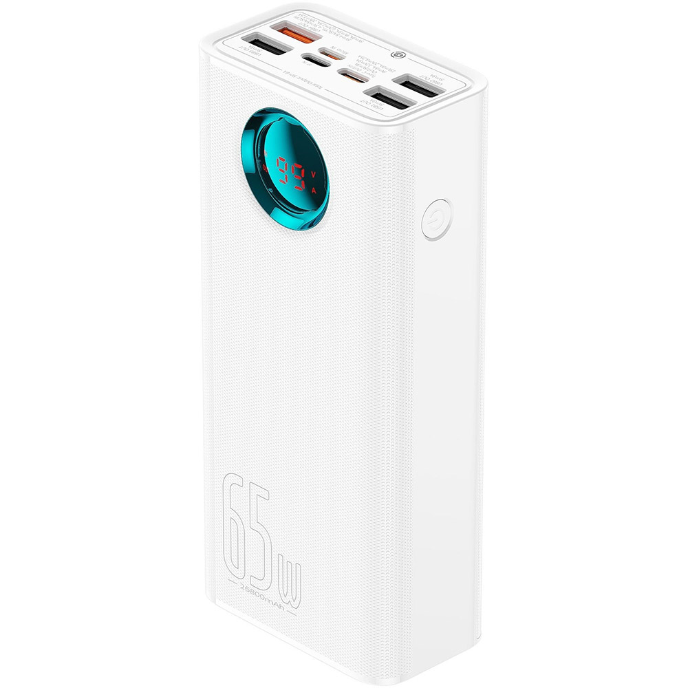 Powerbank BASEUS Amblight 65W OE (P10022402223-00) 26800mAh White Комплектация  зарядный кабель; инструкция; гарантийный талон