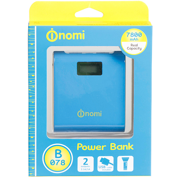 Powerbank NOMI B078 7800 mAh жовто-синій Колір синій