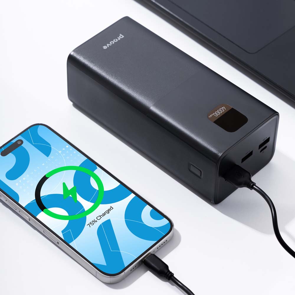 Зовнішній вигляд Powerbank PROOVE Giant Lite 40000mAh 22.5W Black (58994black)