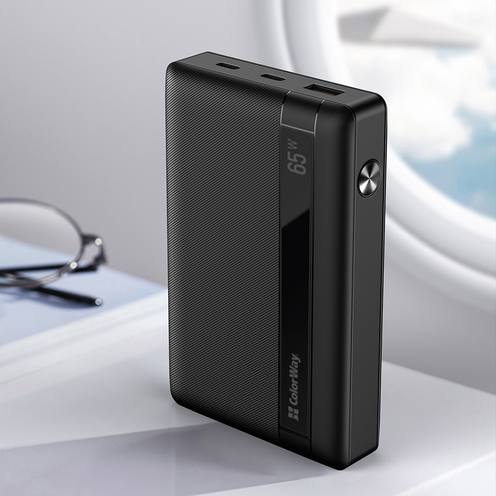 Фото Powerbank COLORWAY Powerful 20000 mAh Black (CW-PB200LPA3BK-PDD)