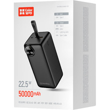 Powerbank COLORWAY LCD 50000 mAh Black (CW-PB500LPA4BK-PDD)