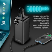 Powerbank COLORWAY LCD 50000 mAh Black (CW-PB500LPA4BK-PDD)