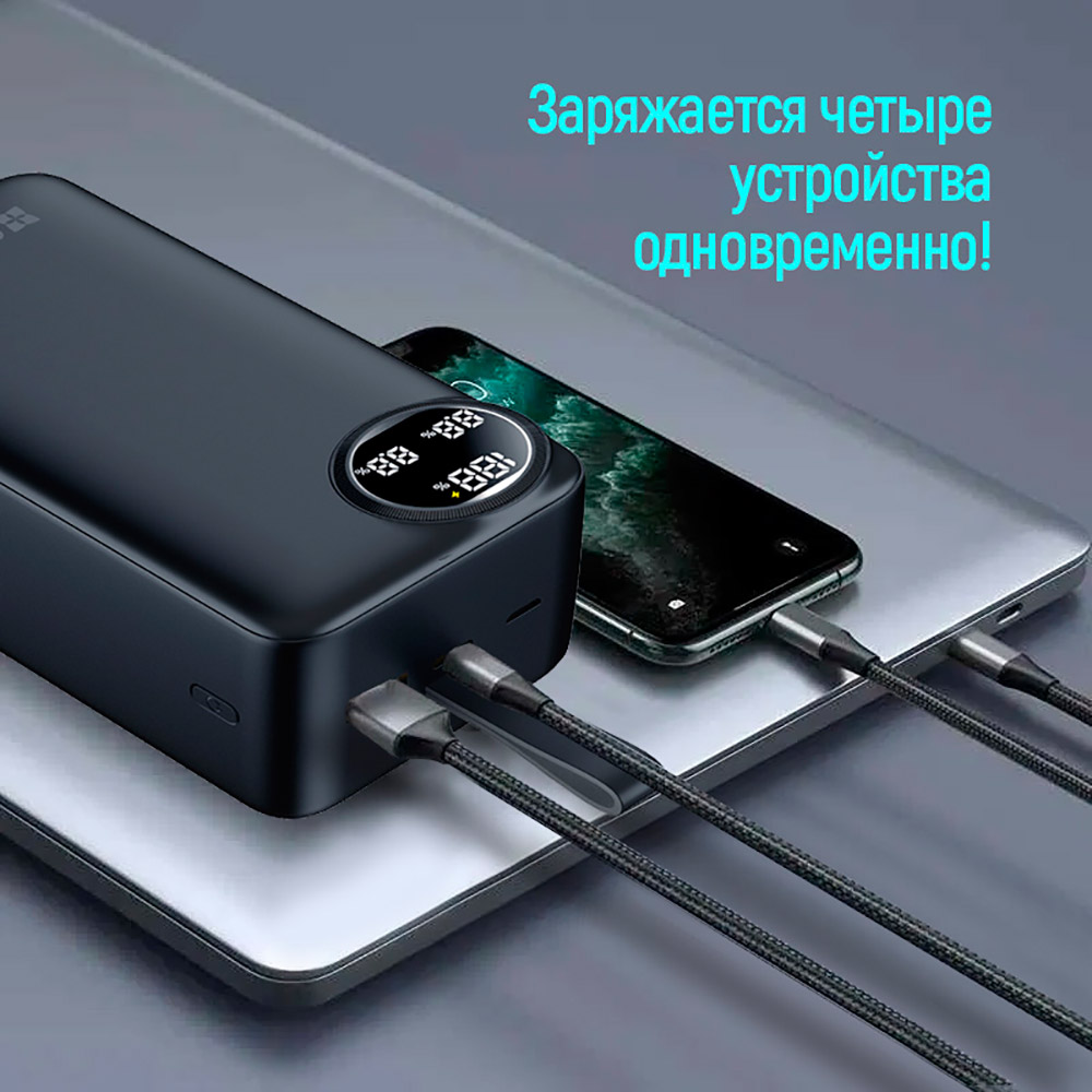 Огляд Powerbank COLORWAY LCD 50000 mAh Black (CW-PB500LPA4BK-PDD)