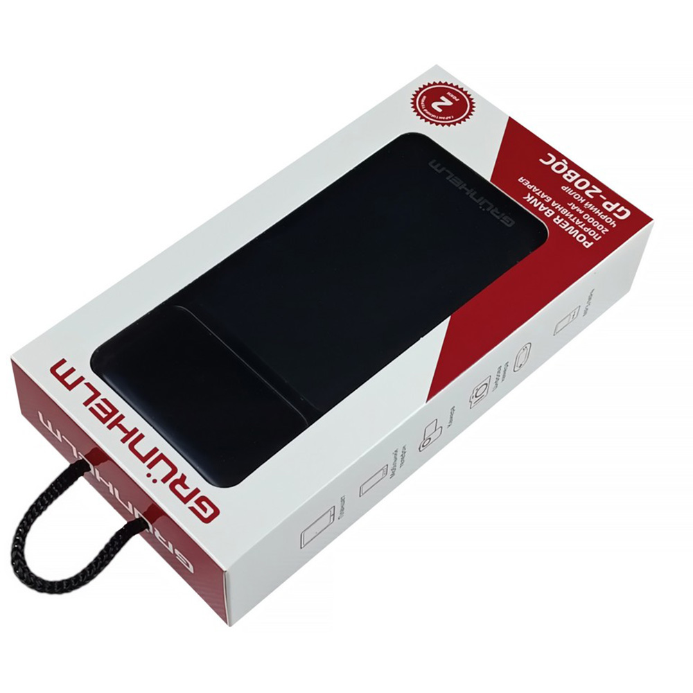 Фото Powerbank GRUNHELM 20000mAh 22.5W Black (GP-20BQC)