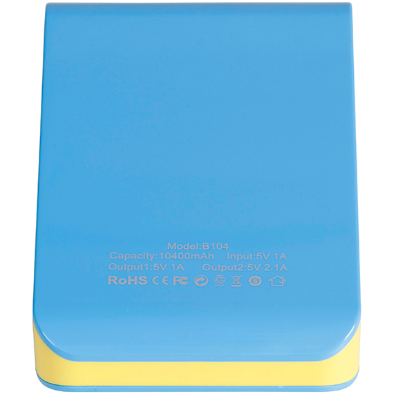 Powerbank NOMI B104 10400 mAh жовто-синій Ємність 10400