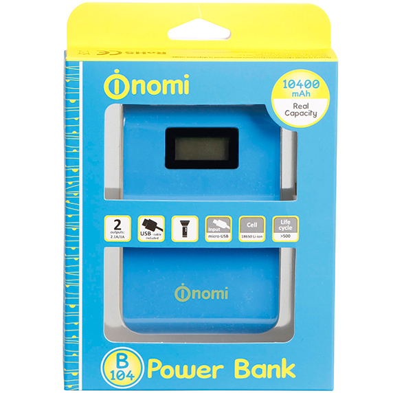 Powerbank NOMI B104 10400 mAh жовто-синій Колір синій