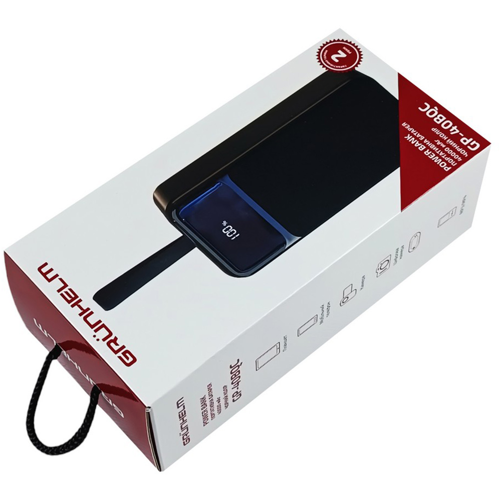 Фото Powerbank GRUNHELM 40000mAh 22.5W Black (GP-40BQC)