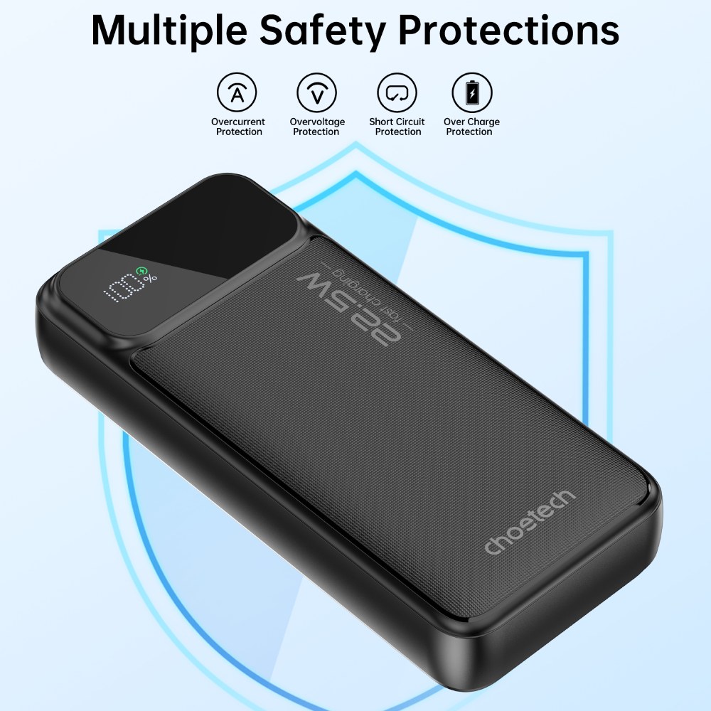 Powerbank CHOETECH B729 20000 mAh 22.5W Black (B729-BK) Входной разъем USB Type-C