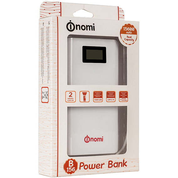 Фото 4 Powerbank NOMI B156 15600 mAh білий