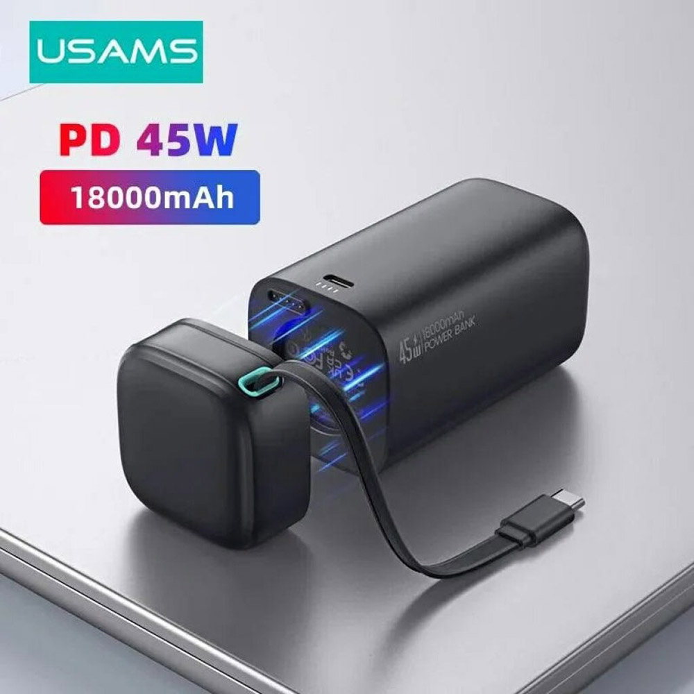 Powerbank USAMS 18000mAh PD45W (US-CD216) Входной разъем USB Type-C