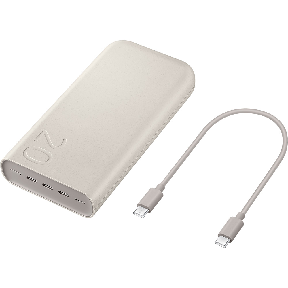 Зовнішній вигляд Powerbank SAMSUNG Battery Pack 45W 20000mAh Beige (EB-P4520XUEGEU)