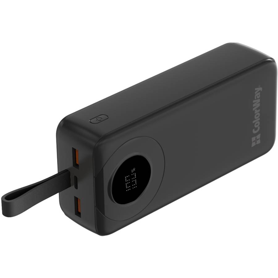 Powerbank COLORWAY 30000 mAh EnergyPlus LCD Black (CW-PB300LPB4BK-PDD) Емкость 30000