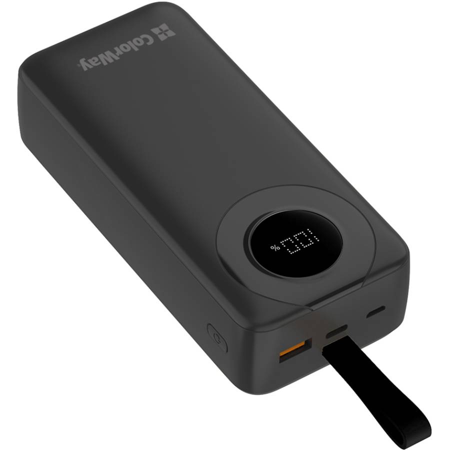 Powerbank COLORWAY 30000 mAh EnergyPlus LCD Black (CW-PB300LPB4BK-PDD) Входной разъем micro-USB, USB Type-C