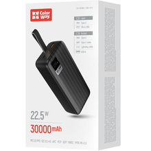 Powerbank COLORWAY 30000 mAh LCD Black (CW-PB300LPC5BK-PDD)