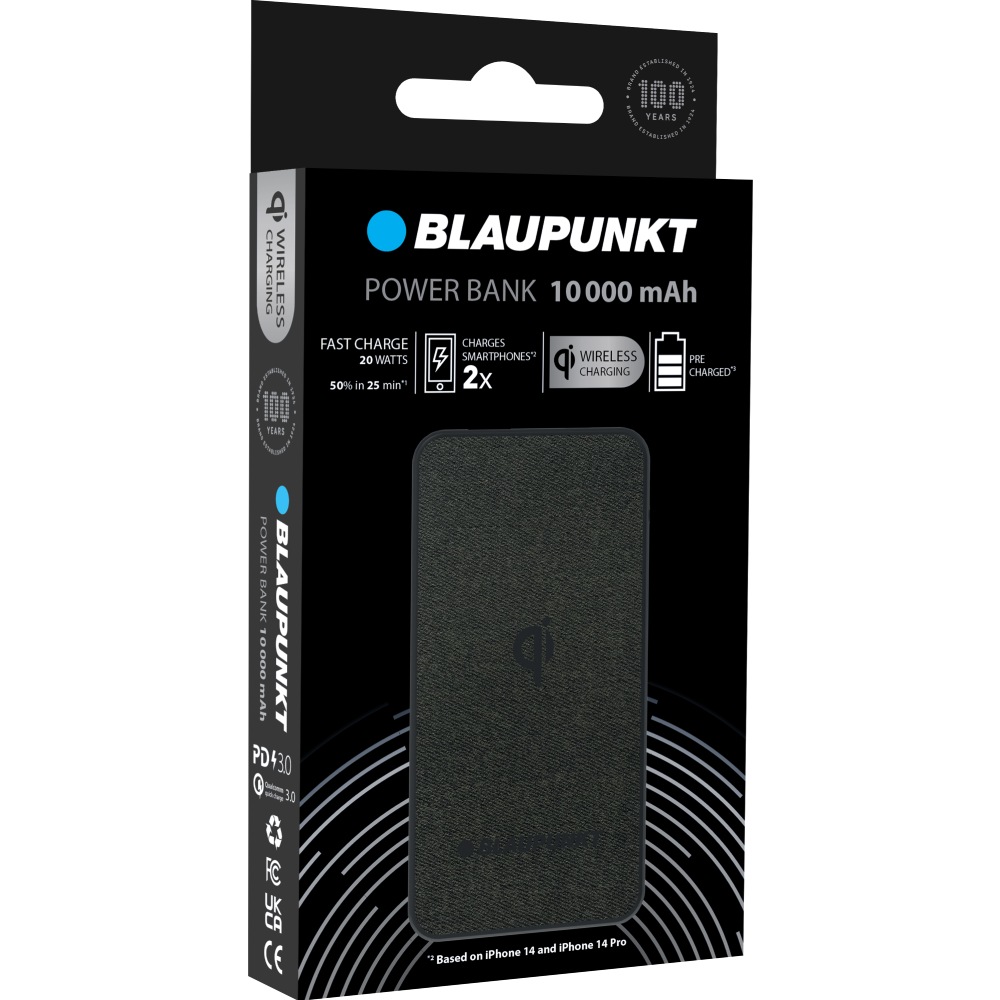 Powerbank BLAUPUNKT 10000 mAh + Wireless charge (BL-110WPB/1VH) Ємність 10000