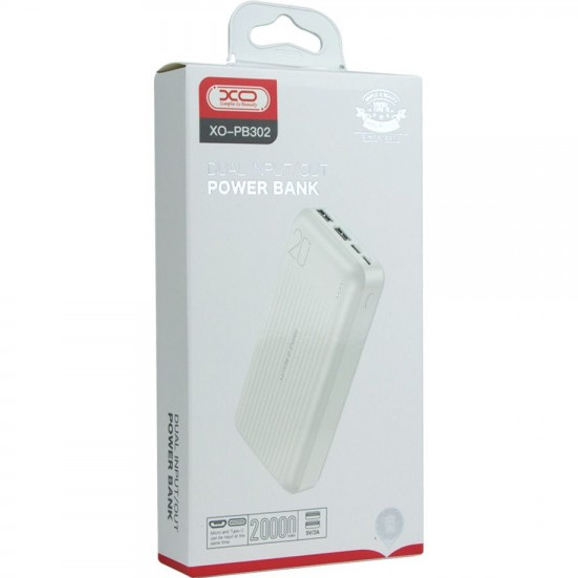 Powerbank XO 20000mAh PB302 White (XK-PB302-WH) Вхідний роз'єм micro-USB, USB Type-C