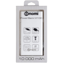 Powerbank NOMI M100 10000 mAh сріблястий