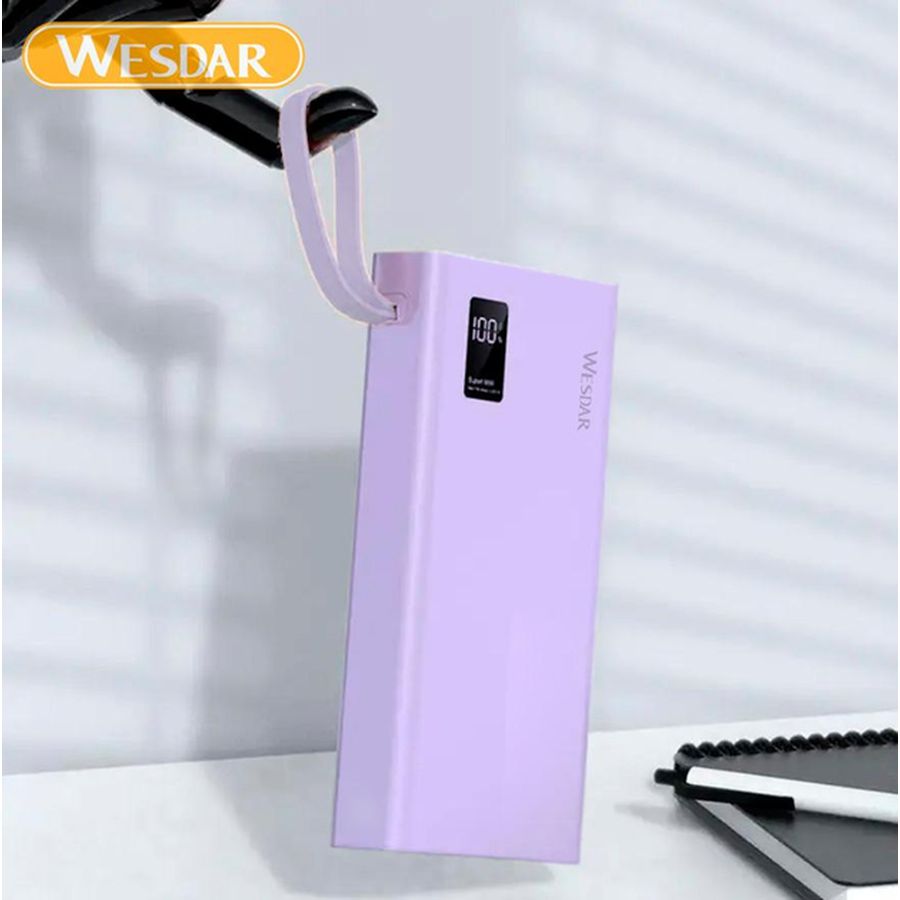 Зовнішній вигляд Ровербанк WESDAR 20000mAh S511 Purple