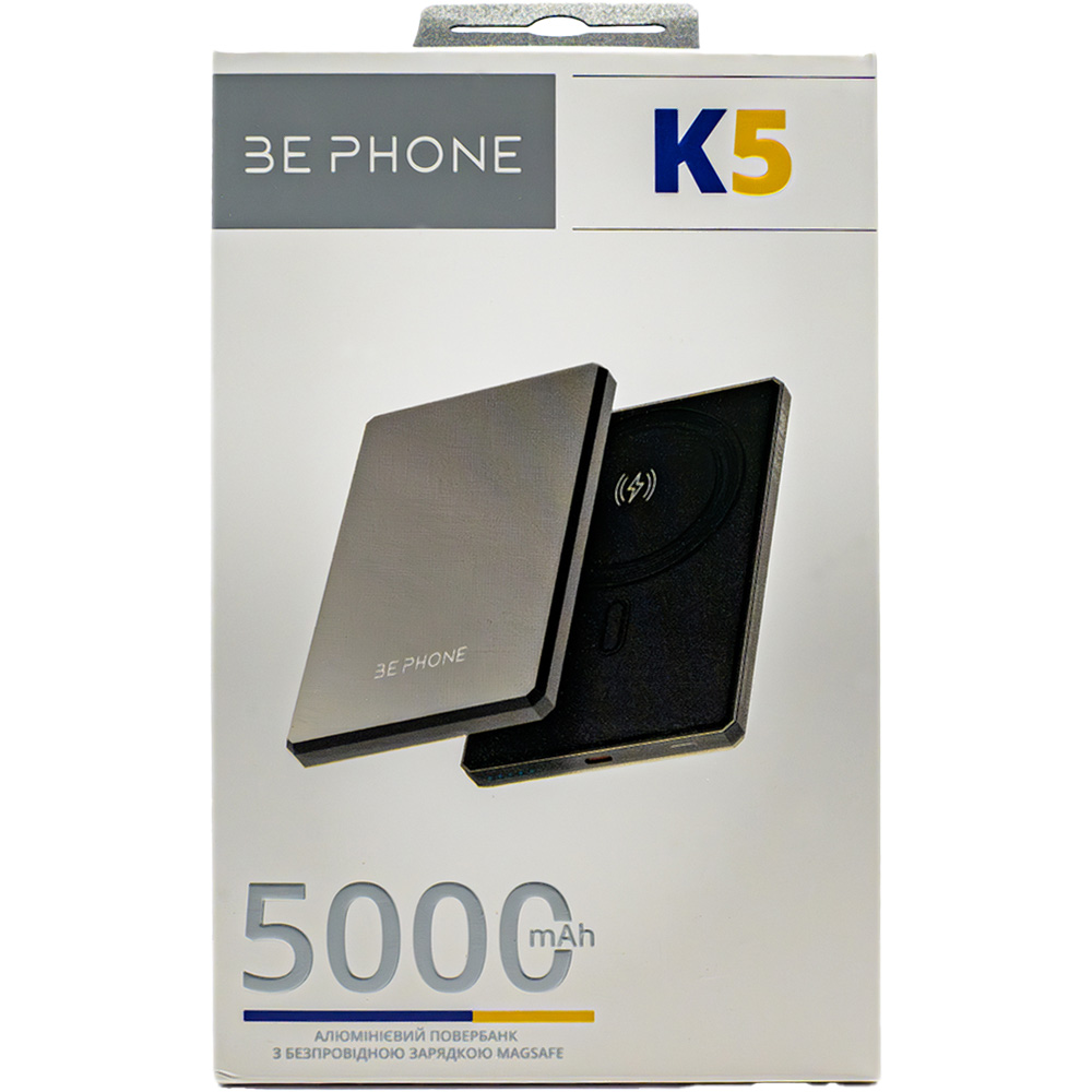 Фото Рowerbank BEPHONE 5000mAh K5 MagSafe 15W Grey (BP-K5-GR)