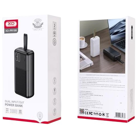 Powerbank XO PR199 30000mAh Black (PR199.black) Комплектація  УМБ; посібник з експлуатації