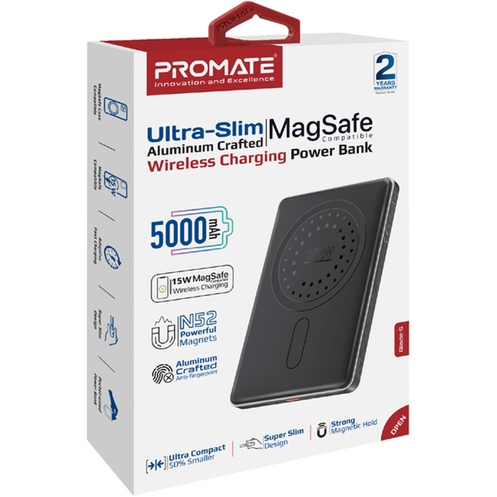 Заказать Powerbank PROMATE Blade-5 5000 mAh MagSafe Black (blade-5.black)