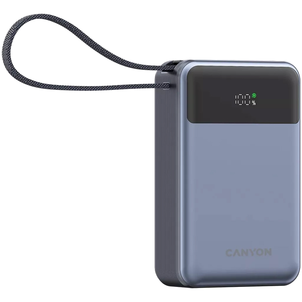 Powerbank CANYON 20000mAh OnPower 600 built-in cable PD65W Dark Grey (CNS-CPB600DG) Торгова марка CANYON