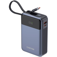 Харків купити Powerbank CANYON 20000mAh OnPower 600 built-in cable PD65W Dark Grey (CNS-CPB600DG)